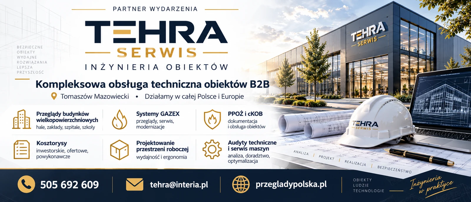 Przeglądy budowlane — Okresowe kontrole obiektów i dokumentacja. TEHRA Serwis, tel. 505 692 609.