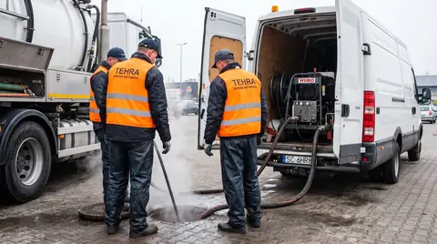 Czyszczenie kanalizacji WUKO, sprężyna elektryczna, kamera TV