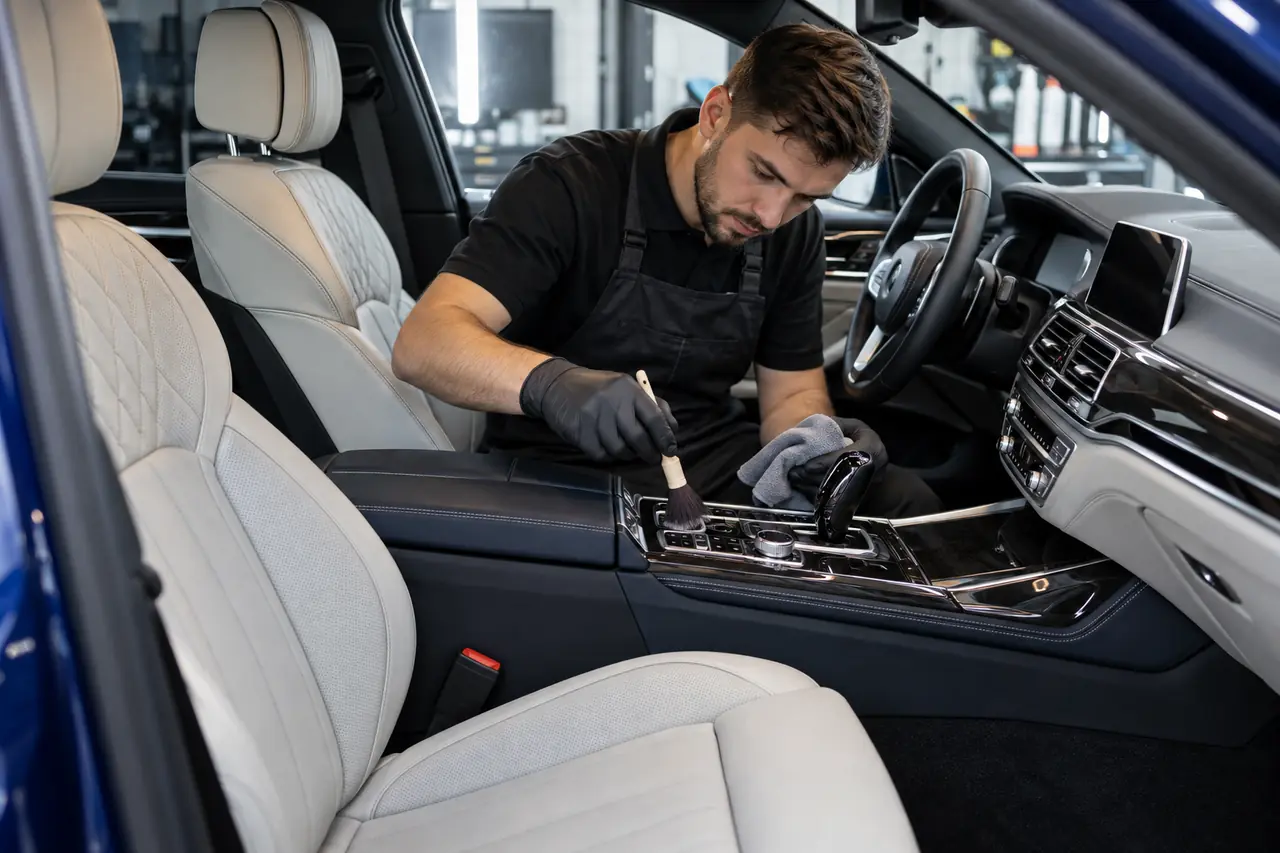 Detailing kabiny i odnowienie skórzanych foteli — Gdańsk